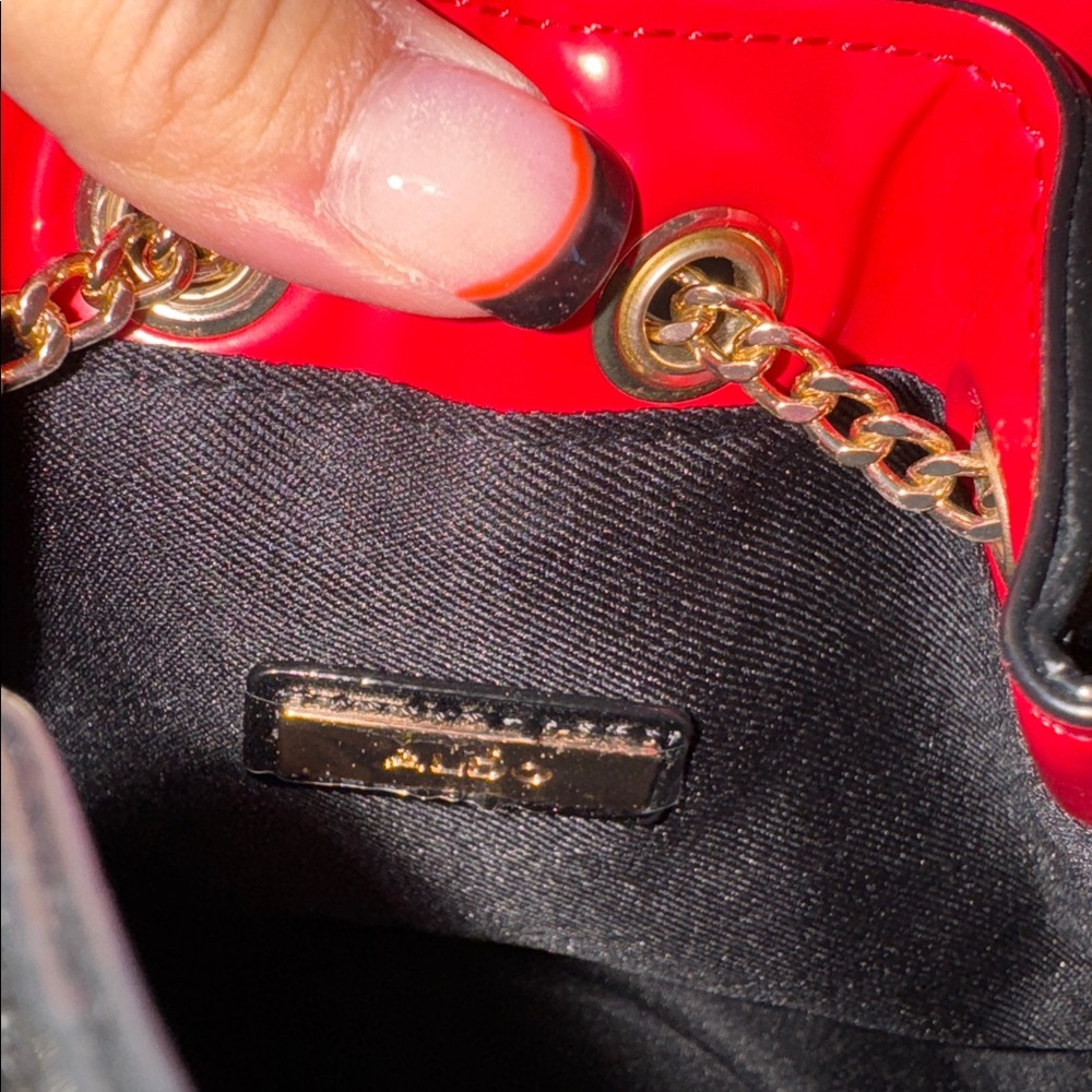 Aldo Black and Gold Snake Studded Bucket Bag with Crossbody Strap - Picture 5 of 12